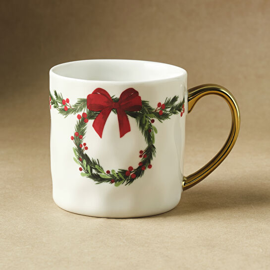 Karaca New Year Yılbaşı Çelenk 2 Kişilik Kupa 320 ml