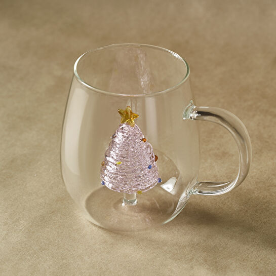 Karaca New Year Yılbaşı Pink Pine Tree Kupa 440 ml