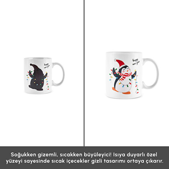 Karaca New Year Yılbaşı Twinkle Renk Değiştiren 4 Kişilik Kupa Seti 340 ml