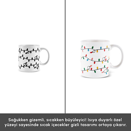 Karaca New Year Yılbaşı Twinkle Renk Değiştiren 4 Kişilik Kupa Seti 340 ml