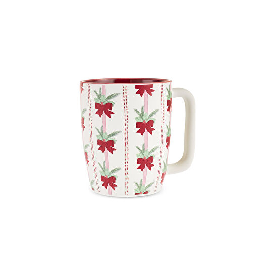 Karaca New Year Yılbaşı Red Bow Soft Touch Kupa 440 ml