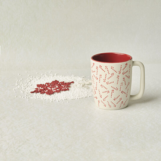 Karaca New Year Yılbaşı Candy Cane Soft Touch Kupa 440 ml