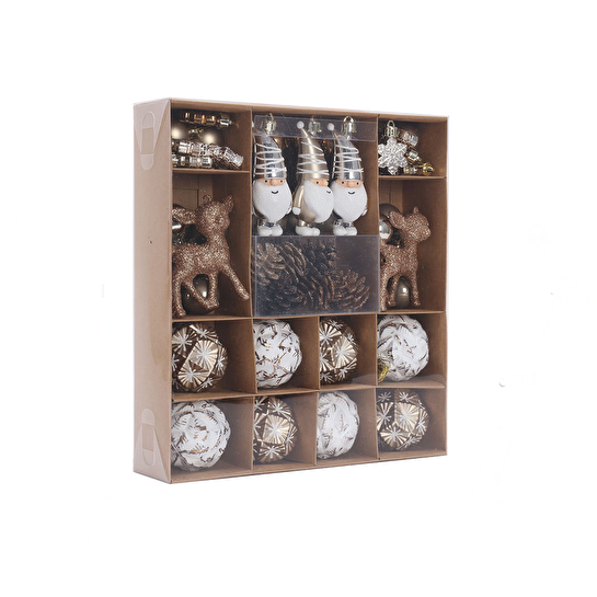 Karaca Home New Year Yılbaşı Bronze 65 Parça Ağaç Süsü Seti