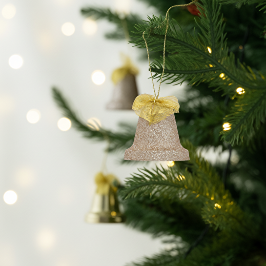 Karaca Home New Year Yılbaşı Bell 4 Parça Ağaç Süsü Seti