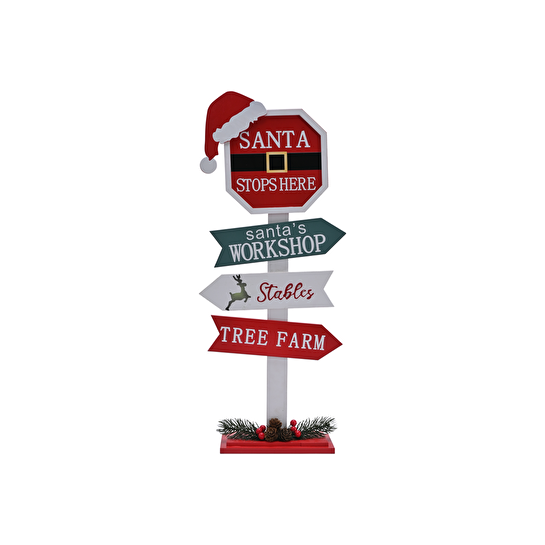 Karaca Home New Year Yılbaşı Santa Sign Dekoratif Obje 60x23x10 cm
