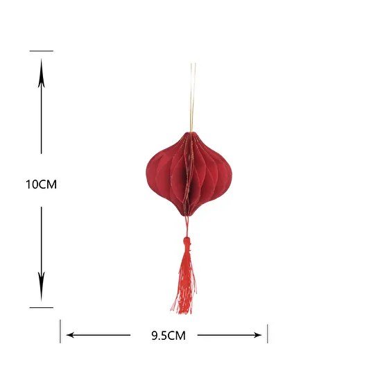 Karaca Home New Year Yılbaşı Püsküllü 3 Adet Ağaç Süsü 10x9,5 cm