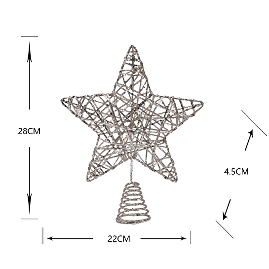 Karaca Home New Year Yılbaşı Wire Star Ağaç Başlığı Gold