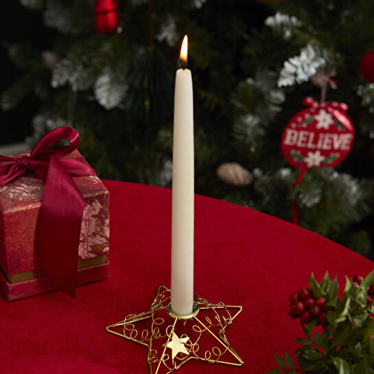 Karaca Home New Year Yılbaşı Yıldız Şekilli Şamdan Mumluk Gold
