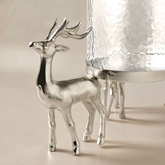 Karaca Home New Year Yılbaşı Geyikli Roe Dekoratif Mumluk 16x38,75 cm