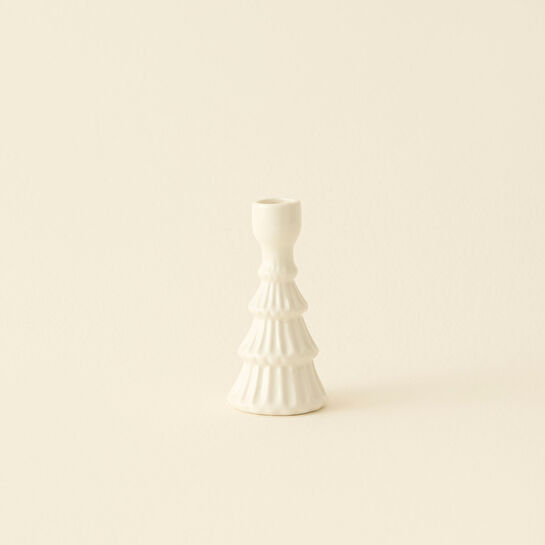 Karaca New Year Yılbaşı Çam Ağacı Şekilli Şamdan Mumluk Beyaz 6,2 x 6,2 x 12,6 cm