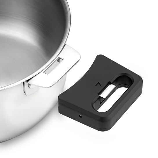 Emsan Steel Click 7 Parça Tencere Seti Açık Gri