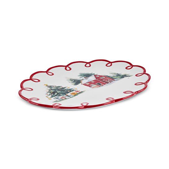 Karaca New Year Yılbaşı Cottage Kayık Tabak 30,5 cm