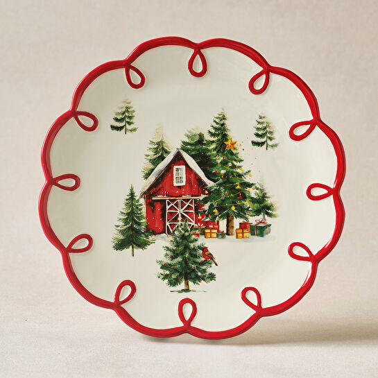 Karca New Year Yılbaşı Cottage Pasta Tabağı 20 cm