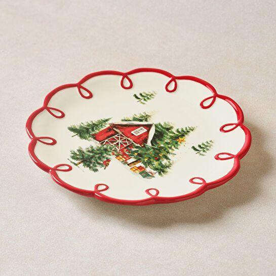 Karca New Year Yılbaşı Cottage Pasta Tabağı 20 cm