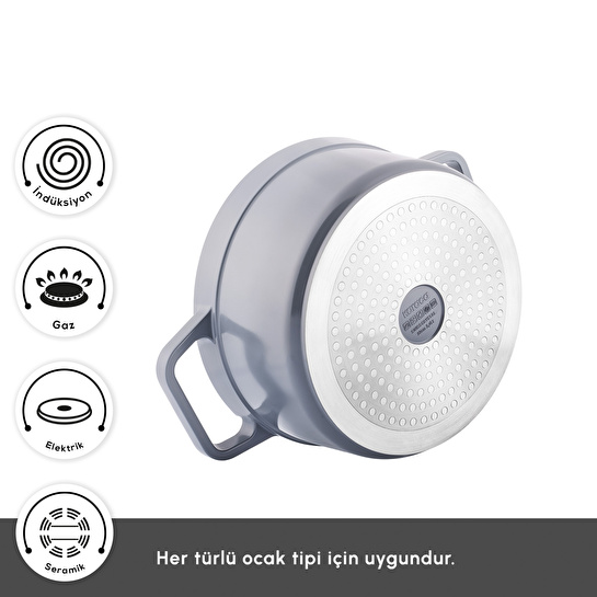 Karaca Swiss Crystal Neocast 7 Parça Döküm Tencere ve Tava Seti Antrasit