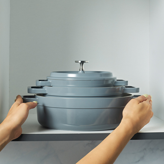 Karaca Swiss Crystal Neocast 7 Parça Döküm Tencere Seti Antrasit