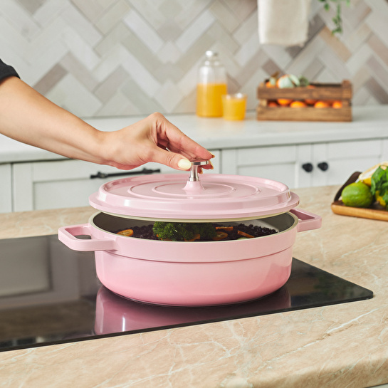 Karaca Swiss Crystal Neocast 7 Parça Döküm Tencere Seti Pembe