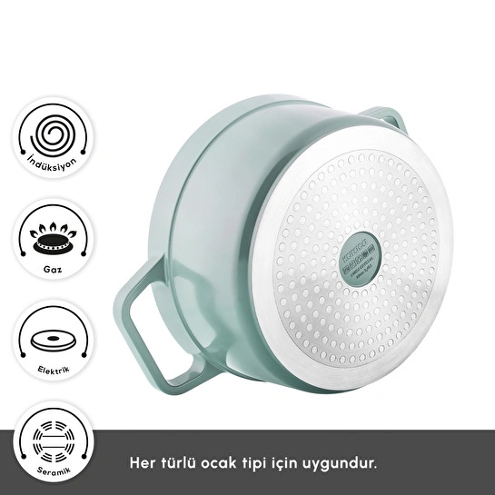 Karaca Swiss Crystal Neocast 7 Parça Döküm Tencere ve Tava Seti Yeşil