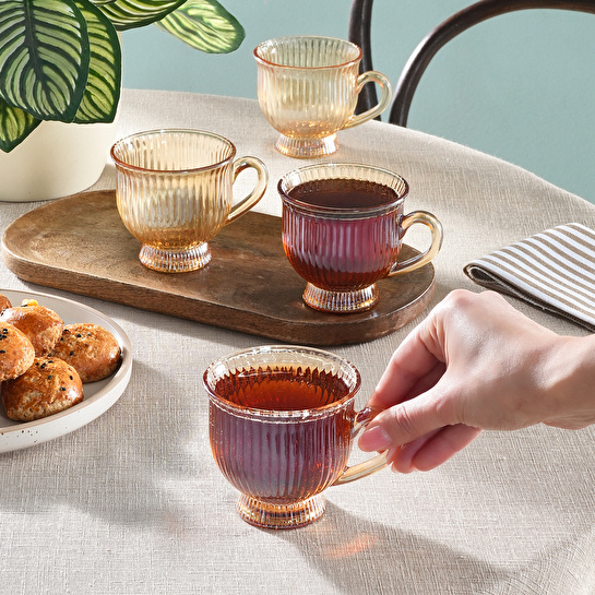 Karaca Maya 4 Kişilik Cam Çay Fincan Seti 200 ml