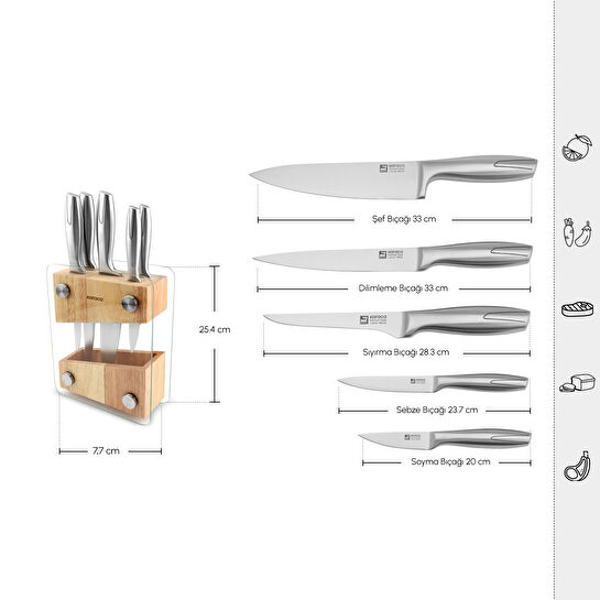 Karaca Meister Hamburg 6 Parça Standlı Bıçak Seti