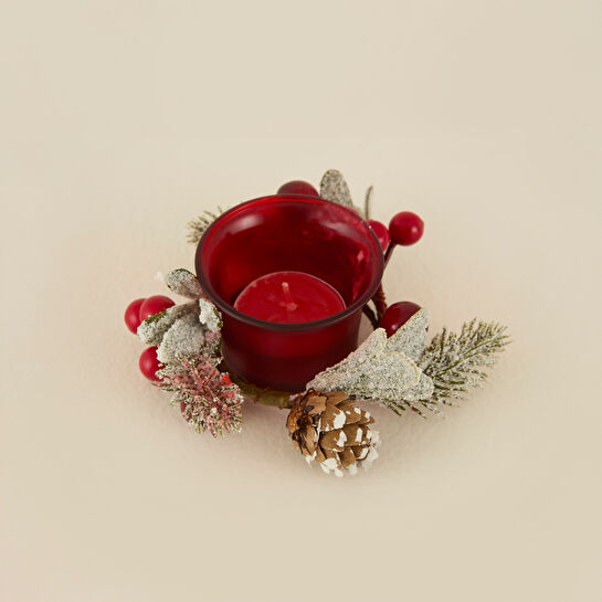 Karaca Home New Year Yılbaşı Winter Tealight Mum Kırmızı