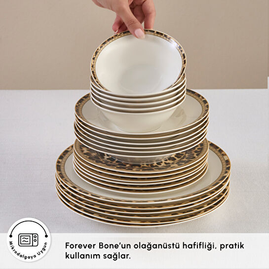 Karaca Forever Bone Miriam 24 Parça 6 Kişilik Yemek Takımı
