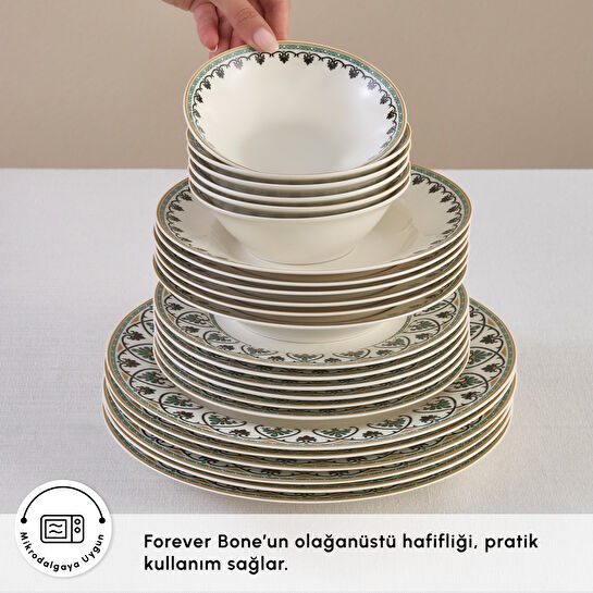 Karaca Forever Bone Samatya 24 Parça 6 Kişilik Yemek Takımı