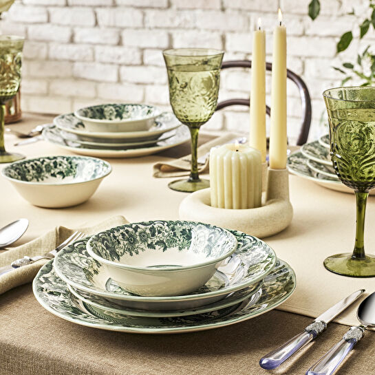 Karaca Old Town 24 Parça 6 Kişilik Yemek Takımı Yeşil