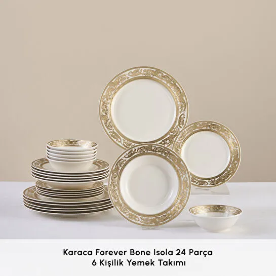Karaca Elegance Bone Isola 24 Parça 6 Kişilik Yemek Takımı
