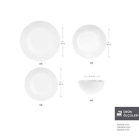 Karaca Forever Bone Luma 24 Parça 6 Kişilik Yemek Takımı