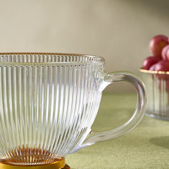 Karaca Esin Çizgili Cam Mug 420 ml