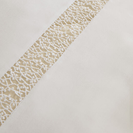 Karaca Home Lumi 80 Tel %100 Pamuk Saten Güpürlü Çift Kişilik Nevresim Takımı Beyaz