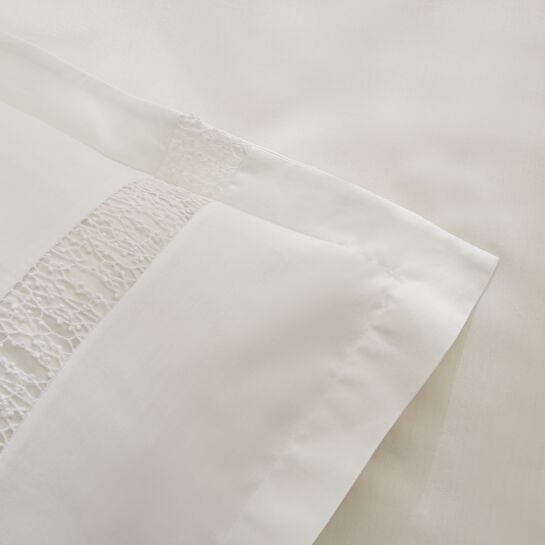 Karaca Home Lumi 80 Tel %100 Pamuk Saten Güpürlü Çift Kişilik Nevresim Takımı Beyaz
