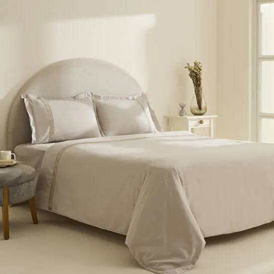 Karaca Home Lumi %100 Pamuk Saten Çift Kişilik Saten Nevresim Takımı Taş