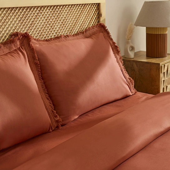 Karaca Home Helios %100 Pamuk Çift Kişilik Nevresim Takımı Terra Cota