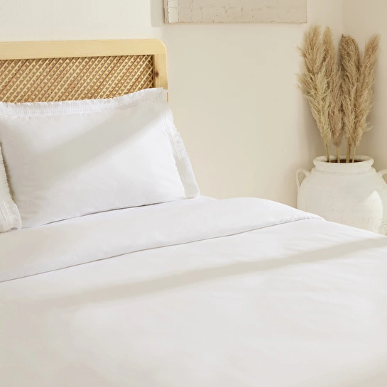 Karaca Home Helios %100 Pamuk Çift Kişilik Nevresim Takımı Beyaz