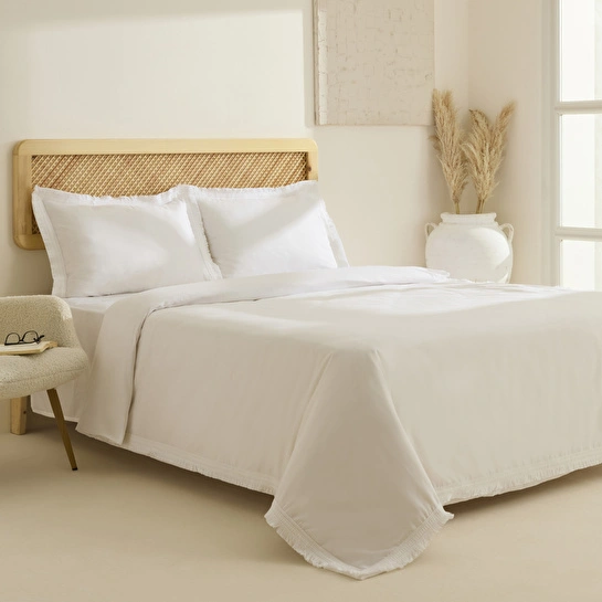 Karaca Home Helios %100 Pamuk Çift Kişilik Nevresim Takımı Beyaz