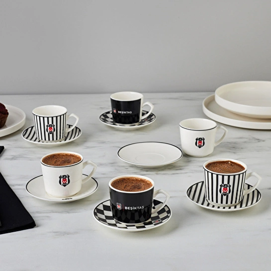 Karaca x Beşiktaş Lisanslı 6 Kişilik Kahve Fincan Takımı 80 ml
