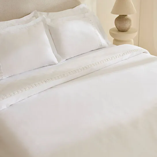 Karaca Home Miel %100 Pamuk Saten Çift Kişilik Nevresim Takımı Beyaz