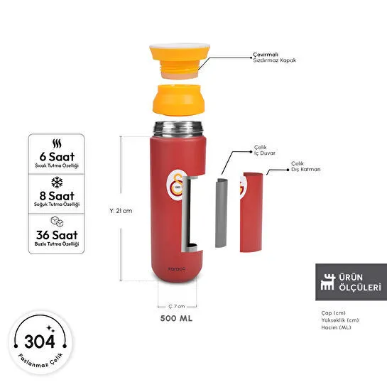 Karaca x Galatasaray Logo Termos 500 ml