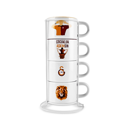 Karaca x Galatasaray 4 Kişilik Standlı Çay Fincan Takımı 180 ml