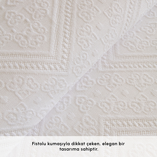 Karaca Home Adelia Fistolu Çift Kişilik Yatak Örtüsü Takımı Beyaz
