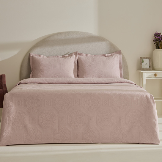 Karaca Home Oriana Çift Kişilik Yatak Örtüsü Takımı Pudra