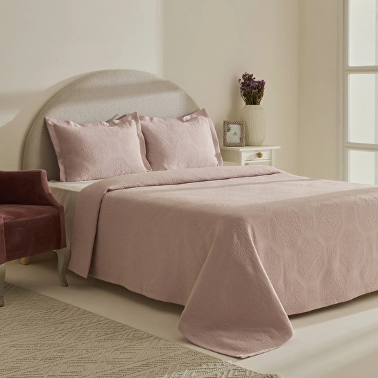 Karaca Home Oriana Çift Kişilik Yatak Örtüsü Takımı Pudra