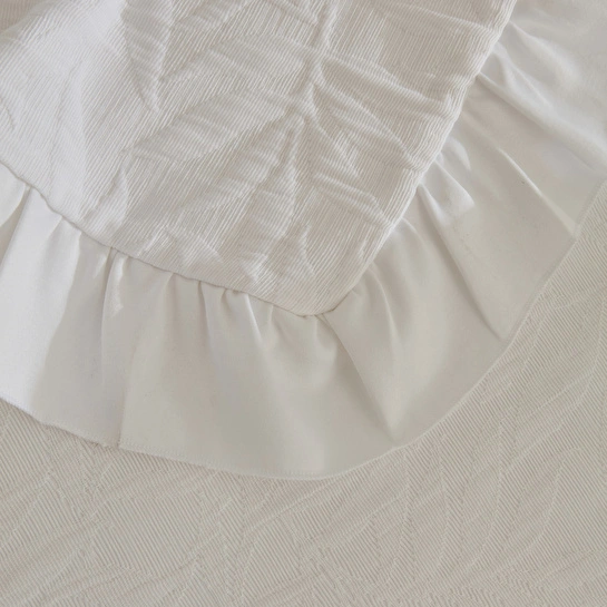 Karaca Home Branley Fırfırlı Tek Kişilik Yatak Örtüsü Takımı Beyaz