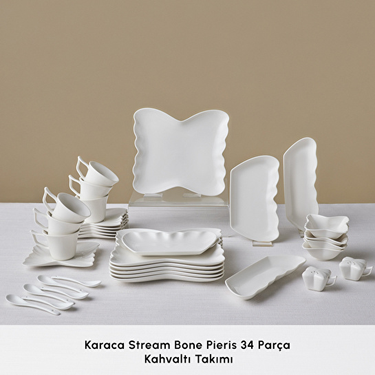 Karaca Stream Bone Pieris 34 Parça 6 Kişilik Kahvaltı Takımı