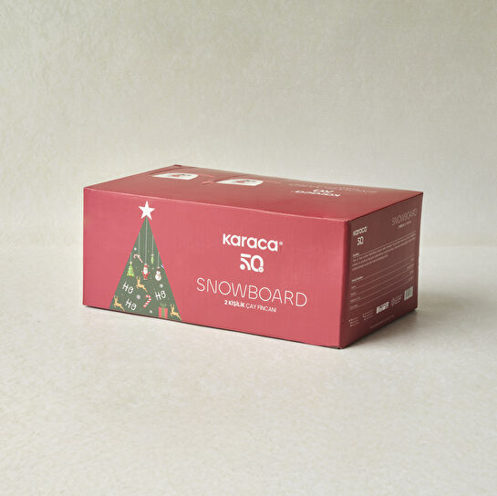 Karaca New Year Yılbaşı Snowboard 2 Kişilik Çay Fincan Takımı