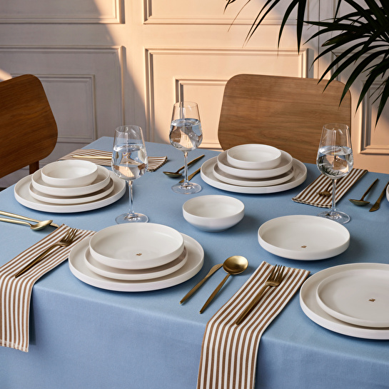 Karaca Stream Bone Saturn Logo 24 Parça 6 Kişilik Yemek Takımı