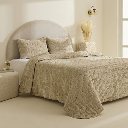 Karaca Home Clement Çift Kişilik Yatak Örtüsü Takımı Bej
