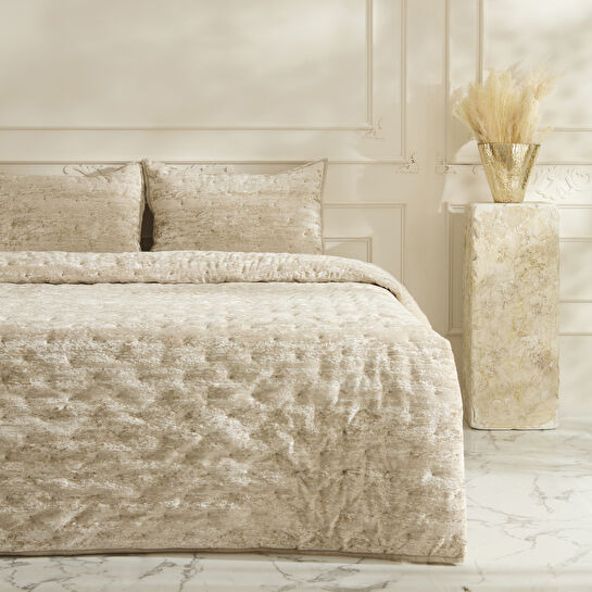 Karaca Home Clement Çift Kişilik Yatak Örtüsü Takımı Bej